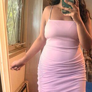 Pink mini bodycon dress